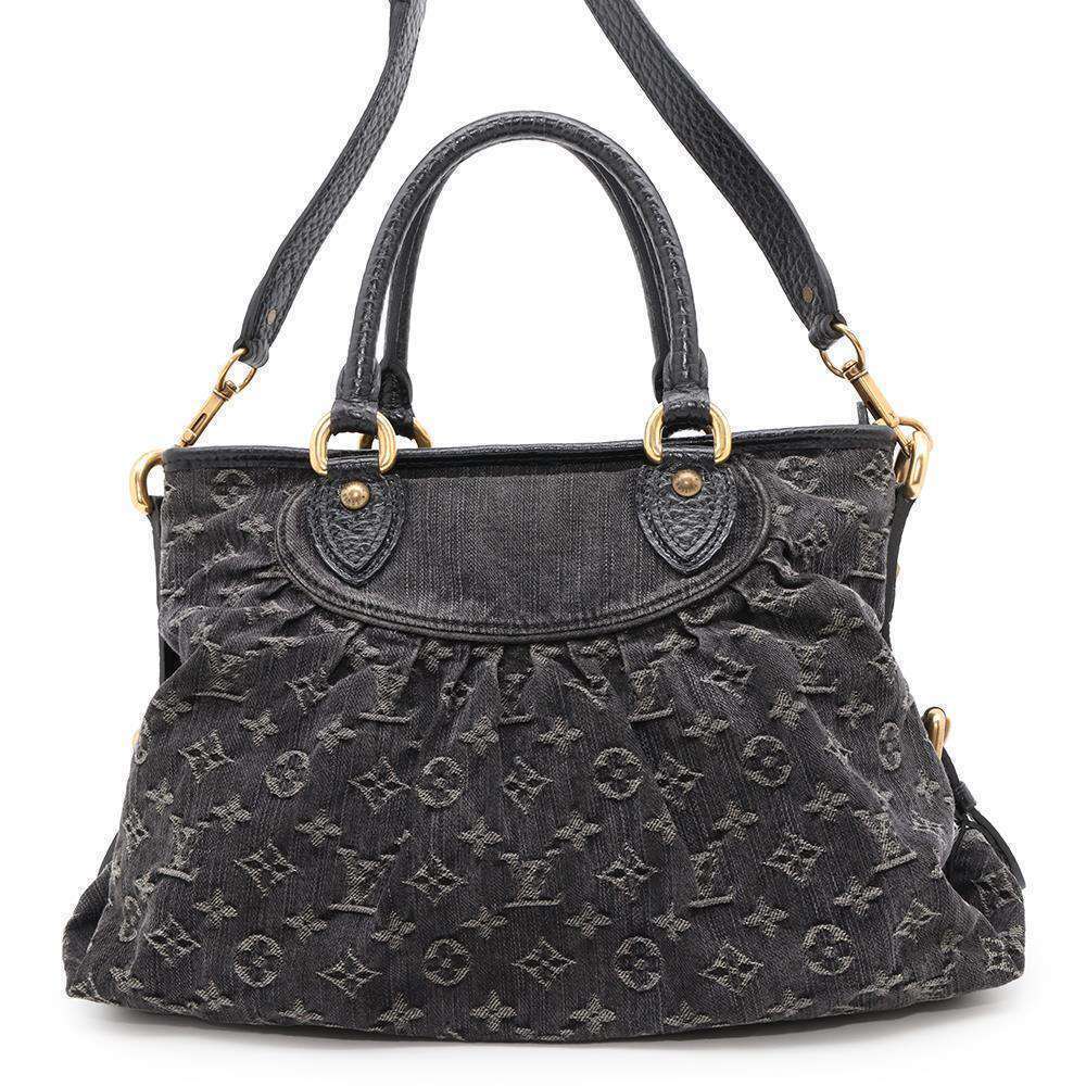 Louis Vuitton Monogram Denim Neo Cabby Handbag Shoulder Bag Black